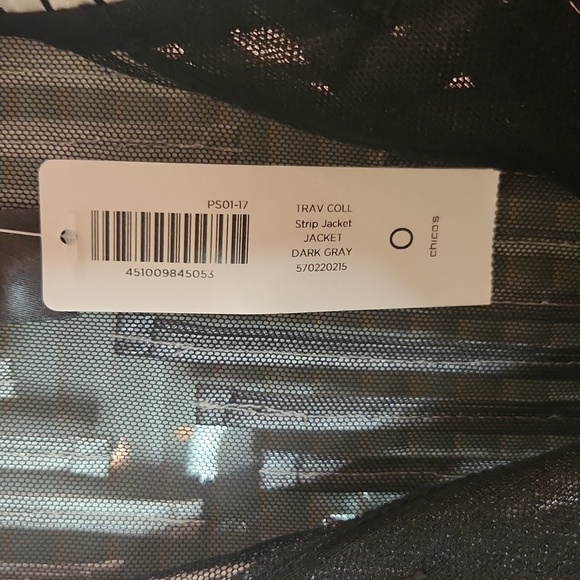 CHICOS TRAVELERS Collection Strip Jacket size 0. P2P19 stretches - Picture 9 of 10